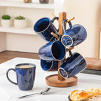 vancasso STARRY Ceramic Coffee Mug Set of 6, 12 Oz Tea Cups - Image 5