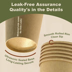 8 oz 100 Pack Disposable Coffee Cups, Bulk Brown Disposable Paper Cups - Image 4
