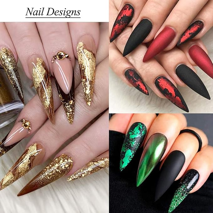 12 Colors Holographic Glitter Foils Laser Sequins Ultra-Thin Film for Nail Designs Acrylic Supplies Manicure Tips Charm Decorations DIY Shiny Art Stickers for Women Girls