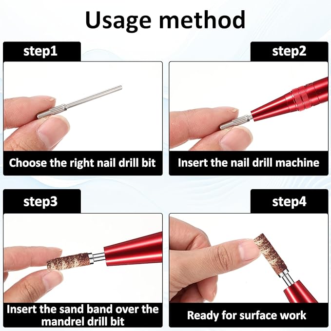 6 Pcs Mandrel Bits for Small Sanding Bands, 3.1 MM Mini Shank Nail Drills Bits for Electric Drill File Machine Mini Mandrel Nail Drill Bit, Manicure Accessory Acrylic Nails Manicure Pedicure