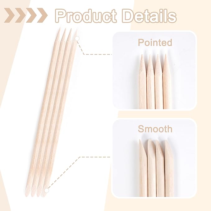 400 Pcs Orange Sticks for Nails, 4.5 Inch Wax Sticks for Waxing, Skin-Safe Cuticle Sticks for Nails Wood, Manicure Pedicure Tool for Manicure & Pedicure