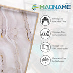 White Decorative Tray, Plastic Rectangle Serving Tray - Image 4