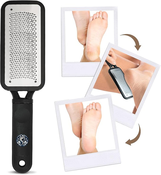 Foot Grater Callus Remover - Foot File Callus Remover for Feet Care - Surgical Grade Stainless Foot Scrubber Dead Skin Remover for Wet and Dry Foot - Foot Rasp Callus Remover Professional