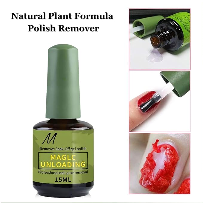 Gel Polish Remover for Nails - Nail gel remover - Quickly & Easily Gel Nail Polish Remover Within 3-5 Minutes - No Soaking or Wrapping Gel Remover - Don't Hurt Nails 0.25fl Oz (1)