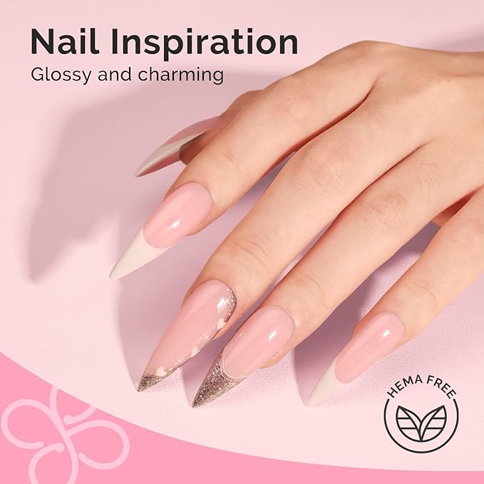 MelodySusie Hema Free Light Pink Builder Nail Gel for Nails Thickening, 0.5 Fl Oz, Soak Off UV Extension Gel, Nail Art Design Salon DIY Manicure at Home for Women H1608
