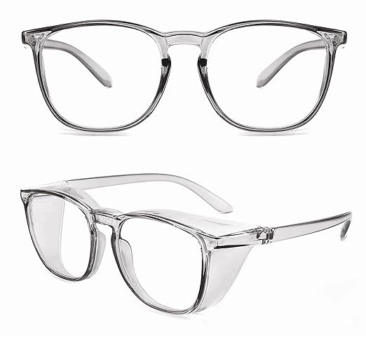 Alsenor Safety Glasses Anti Fog Goggles Protective Eyewear Blue Light Blocking Anti Dust UV Protection Glasses For Men Women (Grey)