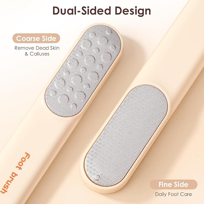 Foot Callus Remover, Foot File Callus Remover for Feet, Double Sided Foot Scrubber with Soft Silicone Brush, Pedicure Tools for Feet Care Dead Skin Calluses (Yellow)