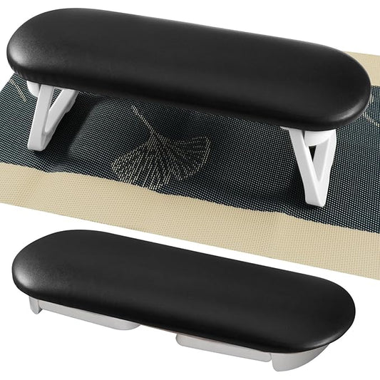 Diesisa Nail Arm Rest, Foldable PU Leather Nail Hand Rest For Nails Tech with Soft Table Mat, Soft Hand Rest for Acrylic Nails/Nail Hand Pillow for Manicure Salon Use-black