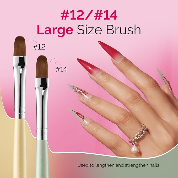 MelodySusie 7Pcs Gel Nail Brush Nail Art Brushes Nail Art Tips Nail Brushes for Nail Art Nail Painting Brush Pen Set for Home and Salon Use