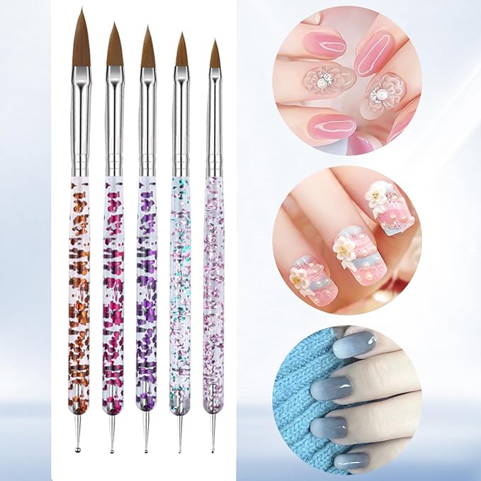 Nail Art Brushes 10 Pcs Kit 10Pcs Nail Painting Brushes and 5 Nail Dotting Tools Whole Set Nail Brushes for Nail Salon