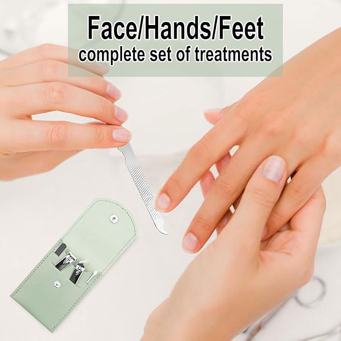 20 Sets Manicure Set Bulk, Nail Clippers Kit Stainless Steel Fingernail Clippers Set, Sturdy Nail Tip Cutter Trimmers Professional Grooming Toenail Clippers Personal Pedicure Kits Gift (Green 4 in 1)