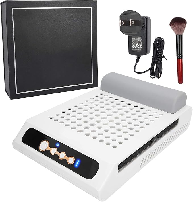 Nail Dust Collector Machine, LUGX 70W Strong Suction Quiet Professional Manicure Table Dust Collector, Powerful Nail Vacuum Cleaner Manicure Tool for Acrylic Nails and Poly Nail Extention Gel(US)