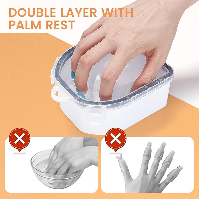 Wifniee Nail Soaking Bowl: 2PCS Soak Off Gel Nail Polish Dip Powder Remover Bowl for Hand Finger- Acetone Proof Manicure Bowl for Salon Home (S1-Black)
