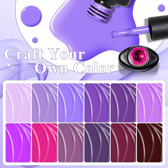 MEET ACROSS 18pcs Gel Nail Polish Set Soak Off UV LED Lamp Gel Nail Polish Kit (SET-4, 18pcs)