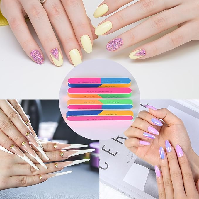 20 Pcs 7 Way Nail Buffer Blocks Nail Files Buffing Block for Shaping & Shining Natural Nails Manicure Tool