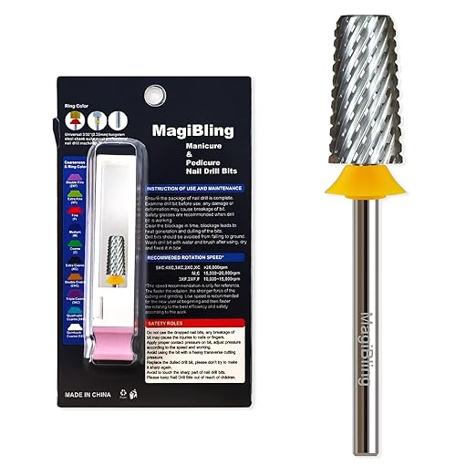 Professional Nail Drill Bits, Tungsten Carbide Cross Cut Tapered Barrel 3/32'' Safety Bits, Left and Right Hand Use, Remove Gel Fast, Manicure Pedicure Cuticle Gel Polishing, Double Coarse.