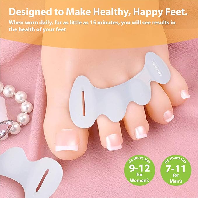 Toe Spacers Soft for Beginners - Toe Separators for Alignment, Toe Straightener for Foot Pain Relief, Silicone Bunion Corrector for Women Big Toe, Supports Foot Health
