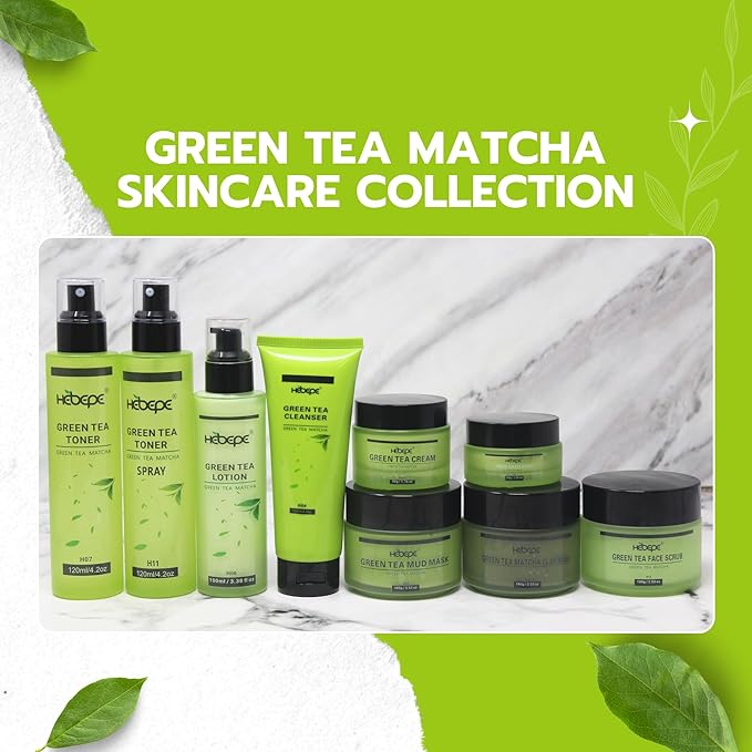 Green Tea Matcha Mud Mask with Aloe Vera, Deep Cleansing, Hydrating, and Relaxing Volcanic Clay Facial Mask