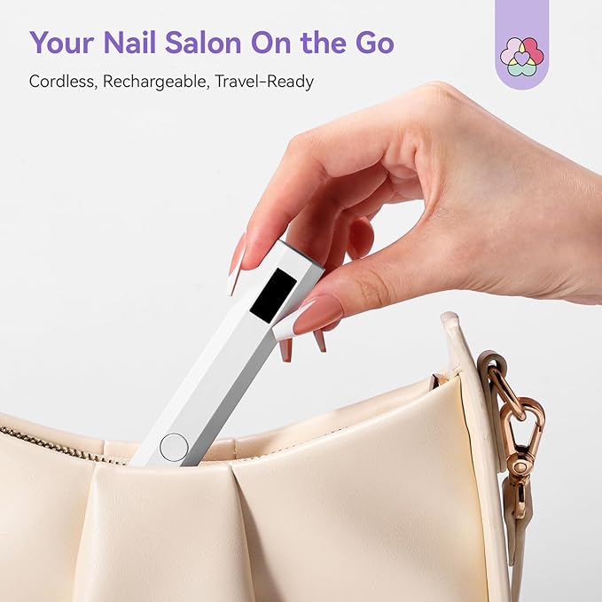 SAVILAND Essentials UV Nail Lamp: Handheld Fast Curing Mini Nail Light with 2 Timers LCD Display Rechargeable Portable UV Light for Gel Nails Art Design Rhinestone Glue Home DIY Manicure Travel