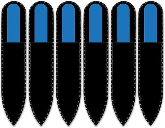 Color Crystal Nail File in Black Pouch - Small/Purse Size - Czech Tempered Glass - Handmade in Czech Republic