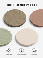 Fluxynara Felt Coasters with Holder, Boho | Round Felt Coasters, Heat-Resistant - Image 3