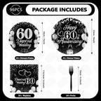 Greencian 96Pcs 60th Wedding Anniversary Decorations, Serves 24 | Anniversary - Image 4