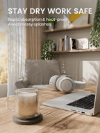 Fluxynara Felt Coasters with Holder, Linen Dusk | Round Felt Coasters, - Image 5