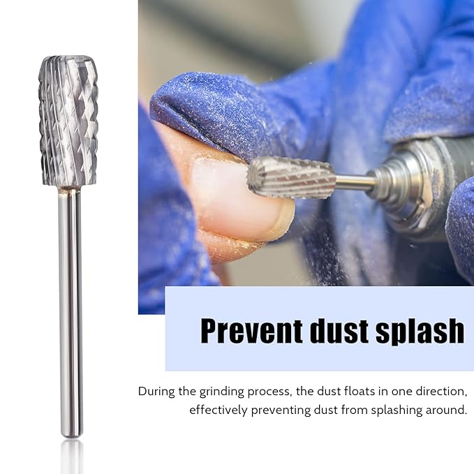 QUNZHAO Nail Drill Bits Dust Droof Bit Tungsten Steel Fast Remove Acrylic or Hard Gel 3/32" Shank - Manicure, Nail Art, Drill Machine Accessories (2X Extra coarse-2XC, Silver)