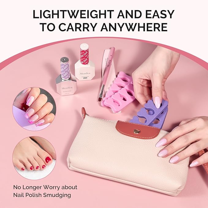 MelodySusie 50 Pcs Sponge Toe Separators Set, Soft & Premium Finger, Toe Spacers for Nail Polish, Manicure, Pedicure Home DIY Salon, Gift for Women Men, 5 Colors