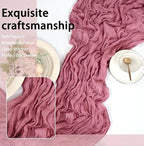 8 Pack Dusty Rose Cheesecloth Table Runner 17x108 inch Boho Gauze Cheese Cloth - Image 6