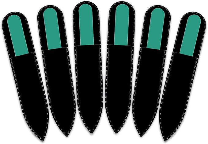 Color Crystal Nail File in Black Pouch - Small/Purse Size - Czech Tempered Glass - Handmade in Czech Republic