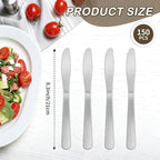 150 Pcs Stainless Steel Dinner Knives Bulk 8.3 Inches Spreader Knives - Image 2
