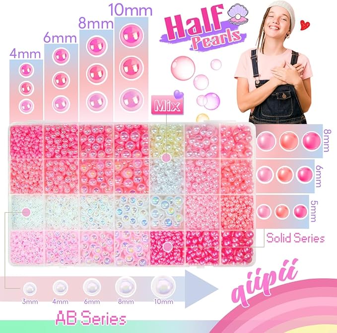 28 Types Pink Flatback Pearls w B7000 Jewelry Glue for Bedazzling Crafting 3mm 4mm 5mm 6mm 8mm 10mm Flatback Colorful Pink AB Half Pearls Charms for Face Eyes Makeup DIY Crafts Tumblers Bottles