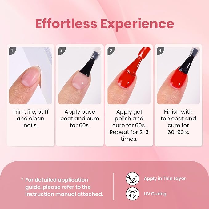 Beetle Nude Gel Nail Polish Set - 6 Colors Light Pink Nude gel polish colors Soak Off Gel Polish Kit Nail Art Manicure Salon Uv Led DIY at Home Vanilla Cloud Collection Gift for Women&Girls