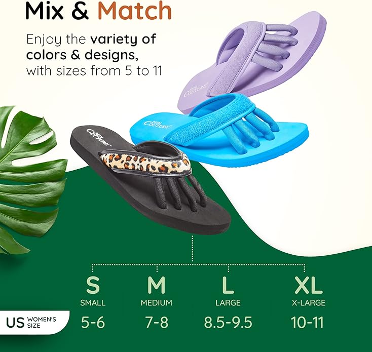 Pedi Couture Pedicure Sandals with Built In Toe Separators for Women - Comfortable Spa Style Flip Flops for Home, Salon, Yoga & Gym Use