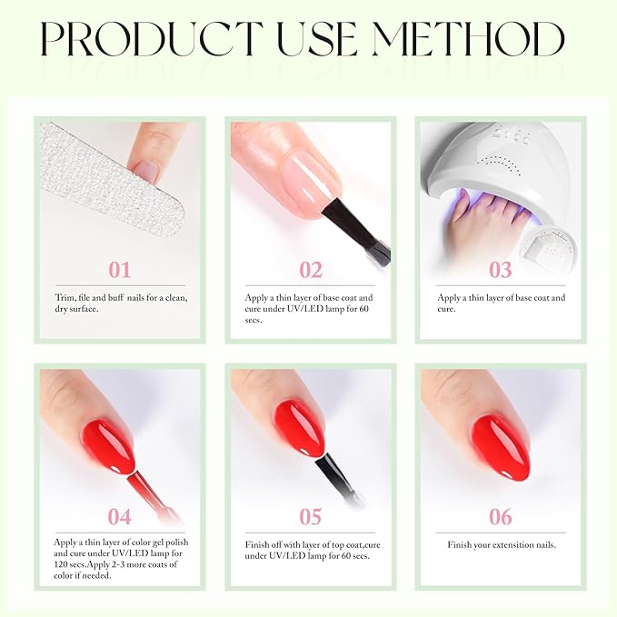 Double Rhythm 15ML Gel Nail Polish Pure Sheer Same Color Same Bottle Soak Off Gel Polish Art Manicure Salon DIY at Home for Women (Green-A1409)