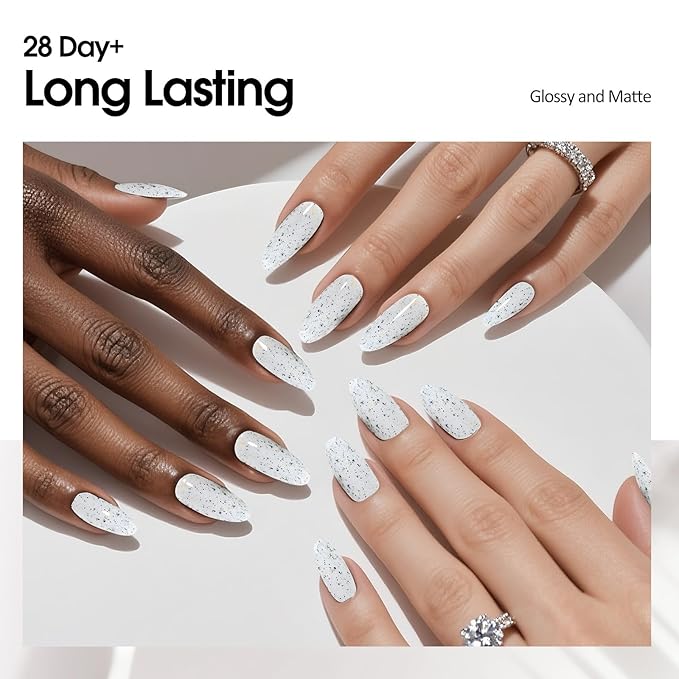 VENALISA Eggshell Effect White Glitter Gel Nail Polish 1 Pcs 10ML Soak Off Salon Manicure DIY at Home Nail Art For Girls Women