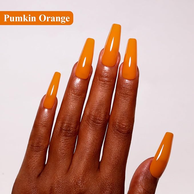 Imtiti Gel Nail Polish - 0.5 Fl Oz Pumpkin Orange Gel Polish, LED U V Soak Off Fall Winter Gel Nail DIY Art Starter Kit for Women & Girls