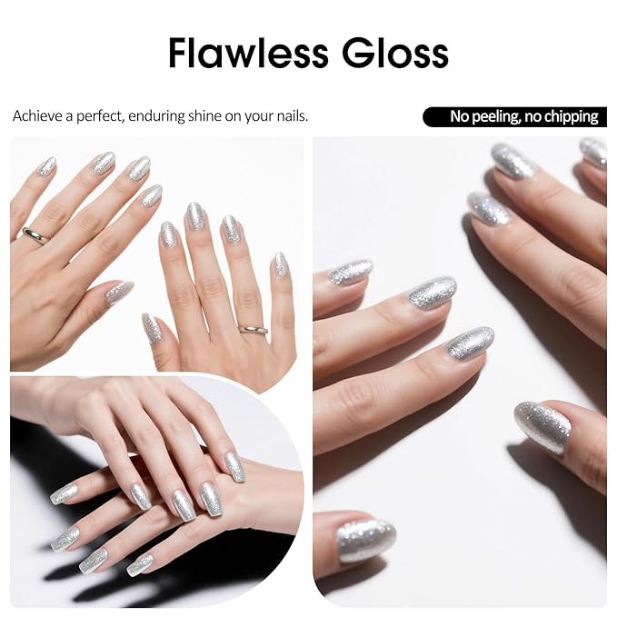 VENALISA Platinum Silver Glitter Gel Nail Polish 1 Pcs 10ML Soak Off Salon Manicure DIY at Home Nail Art For Girls Women