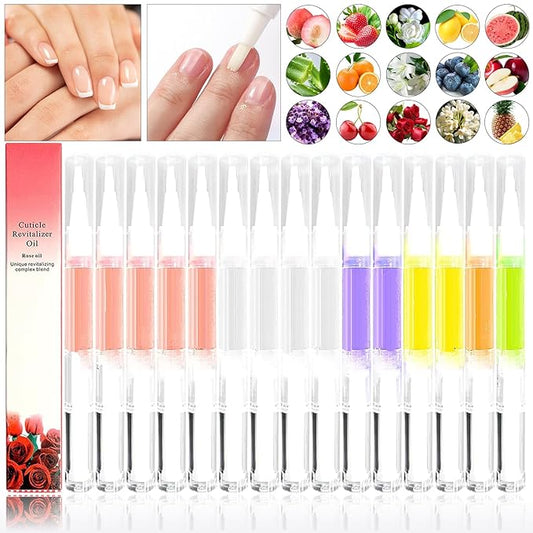 15 PCS Cuticle Oil Pen,Nail Oil Cuticle Pens for Nails Moist and Treatment,15 Fruit Plant Fragrance Cuticle Repair Oil Pen for Nail Care,Nail Cuticle Oil Pen Nourishment Polish with Vitamins