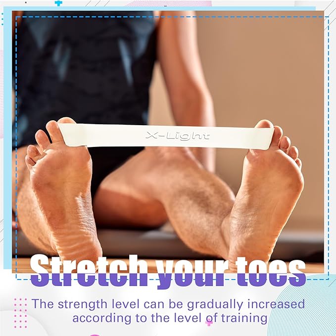 Set of 5 Toe Stretcher Bands for Bunions Correction Foot Big Toe Spacers Resistance Straightener Loop Bands with Carry Bag for Women Men Hallux Valgus Alignment Yoga Exercise(Coffee)