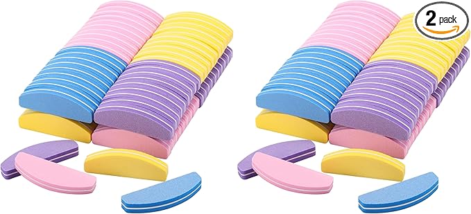 80 Count Mini Nail Buffers Kit, 100/180 Grit Buffing Blocks Small Nail Files for Acrylic and Natural Nails (Pack of 2)