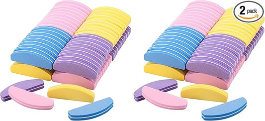 80 Count Mini Nail Buffers Kit, 100/180 Grit Buffing Blocks Small Nail Files for Acrylic and Natural Nails (Pack of 2)