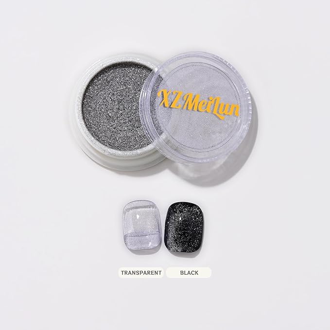 Cat Eye Nail Powder, Big-Capacity 0.8g 9D Cat Eyes Magnetic Powder Silver Magic Mirror Effect Pigment Holographic Nail Art Glitter, Can Mixed with Builder Gel Nail Polish for Use