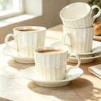 Ceramic Coffee Cup Set, 8 oz Cappuccino Cups - Image 6