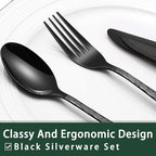 EWFEN 24-Piece Black Silverware Set - Image 3
