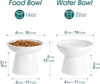 vancasso Extra Wide Elevated Cat Bowls 2-Pack, Shallow Ceramic Raised Cat Food - Image 2
