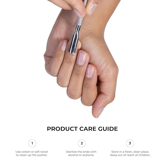 Nghia Pusher - S-507 (Stainless Steel) | Double–Ended Cuticle Pusher | Precision Nail Care Tool| Premium Quality for Nail Care | Ergonomic Design | Suitable for Professional & Home Use