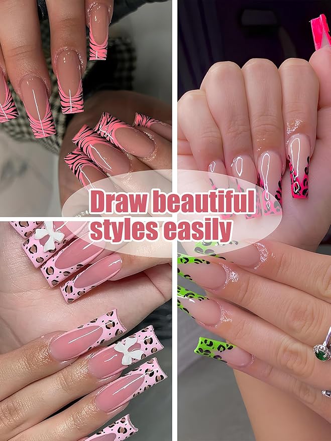 12 Colors Nail Art Pens, 3D Quick Dry Nail Point Graffiti Dotting Liner Pen Sets Nail Art Painted Pen Drawing Nail Design Kit for Halloween/Christmas Nail DIY Decoration