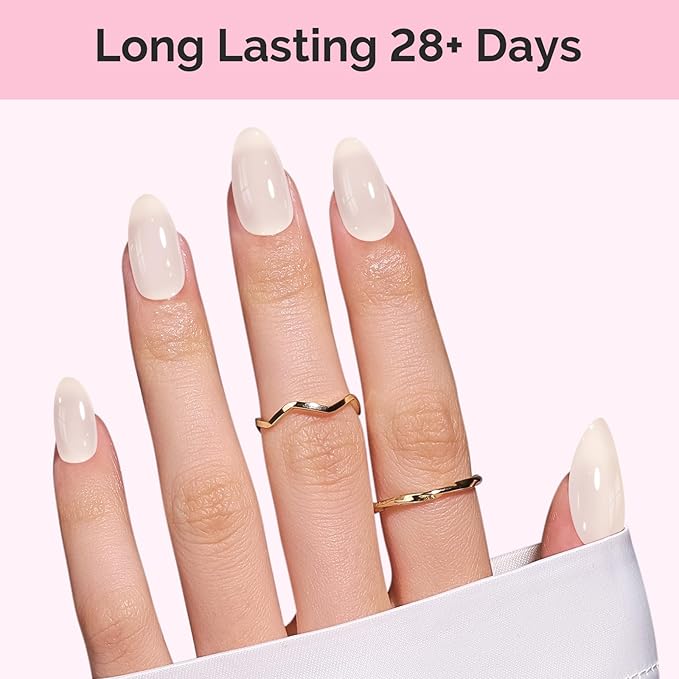 MelodySusie White Gel Nail Polish, 0.5Fl.oz Jeweliver Jelly Gel Polish Translucent Nude Natural Color Sheer Soak Off UV LED Light Cure Gift for Women Girls Nail Art Manicure DIY at Home JFR81